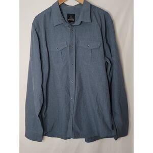 Prana- Men's long sleeve button up blue shirt- size XL